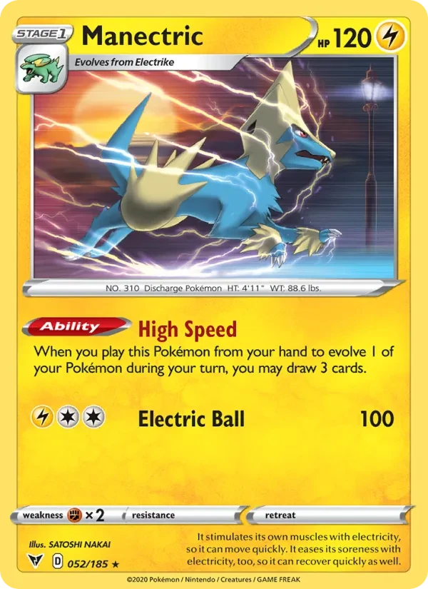 Carta Pokémon Manectric 52/185 Vivid Voltage