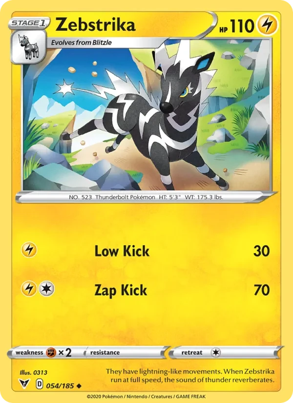 Zebstrika 54/185 Vivid Voltage Pokémon card