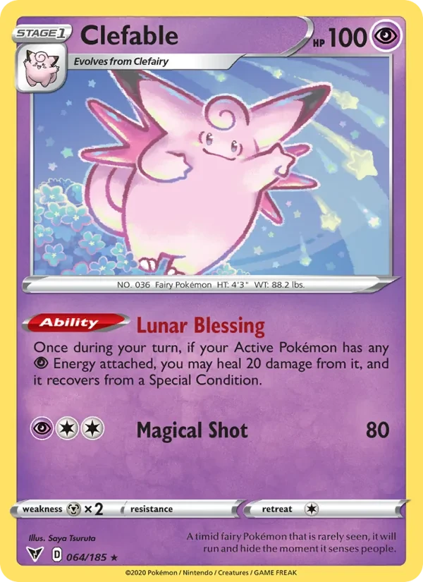 Clefable 64/185 Vivid Voltage Pokémon card