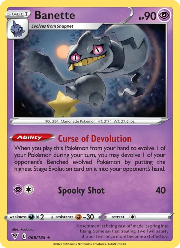 Banette 68/185 Vivid Voltage Pokémon card