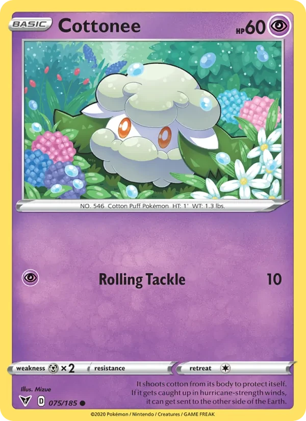 Cottonee 75/185 Vivid Voltage Pokémon card