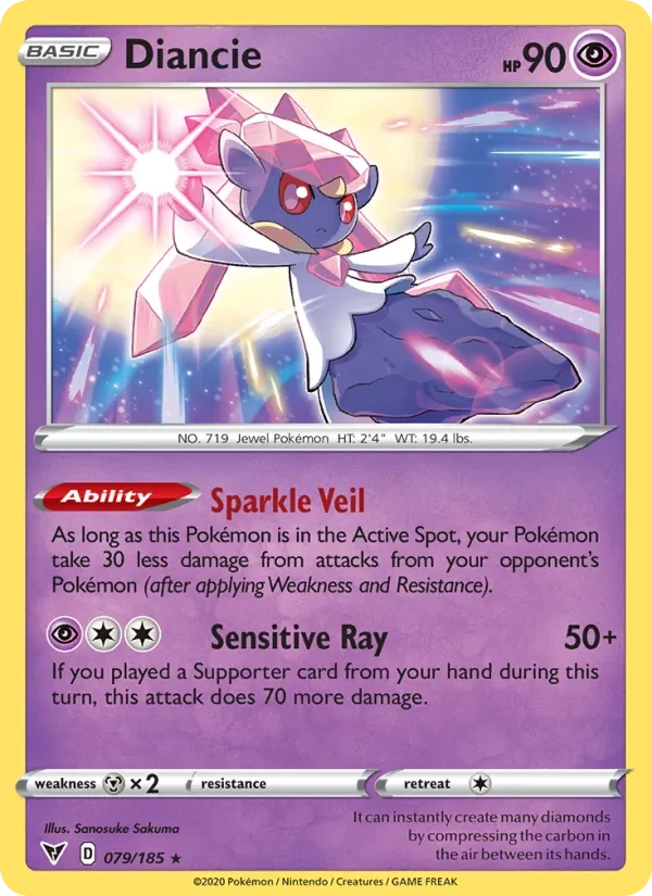 Diancie 79/185 Vivid Voltage Pokémon card