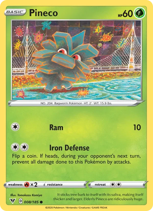 Pineco 8/185 Vivid Voltage Pokémon card