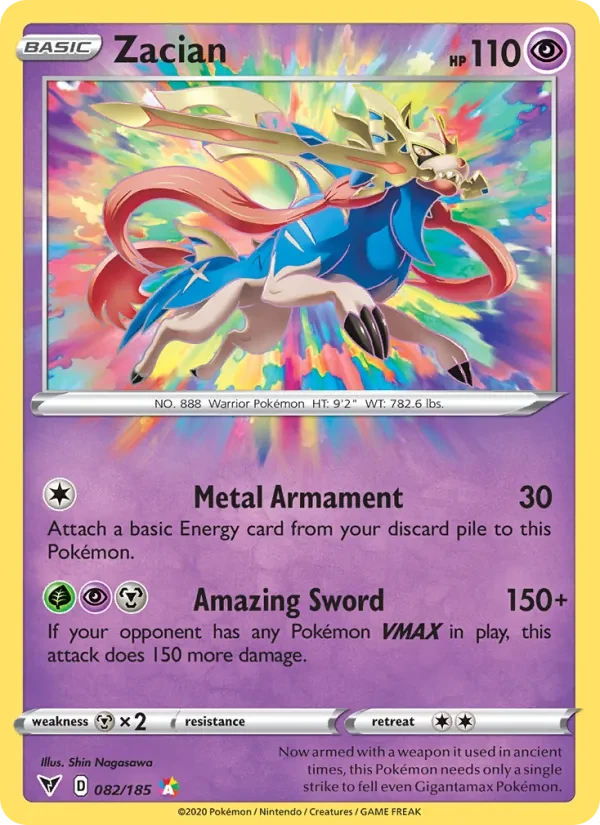 Zacian 82/185 Vivid Voltage Pokémon card