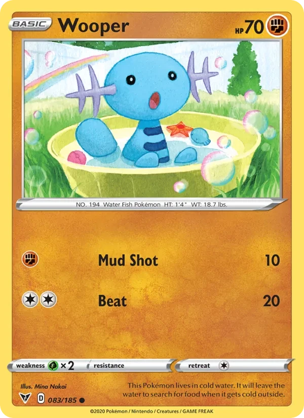 Wooper 83/185 Vivid Voltage Pokémon card