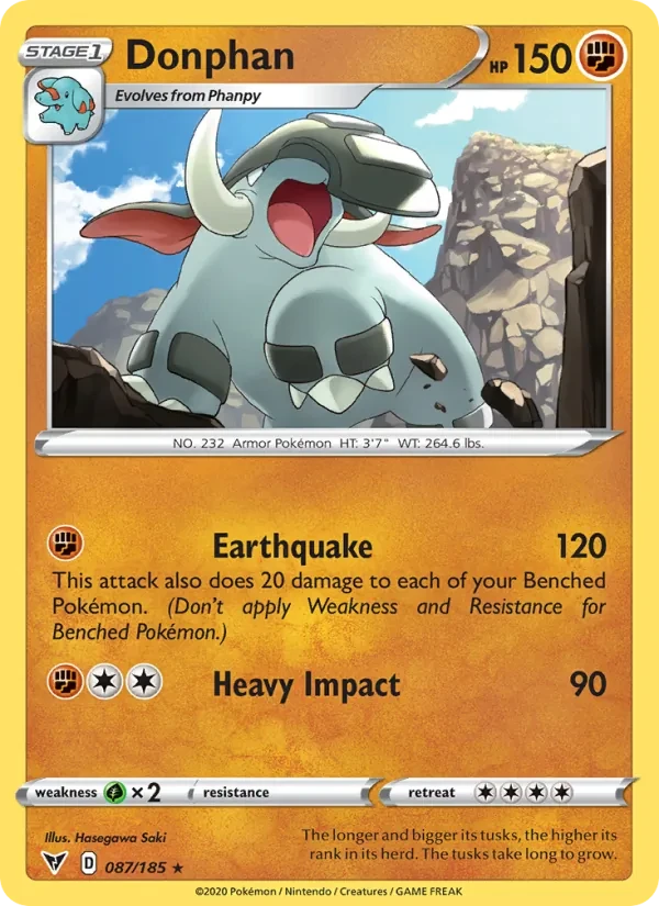 Donphan 87/185 Vivid Voltage Pokémon card