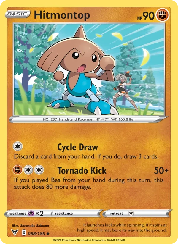 Hitmontop 88/185 Vivid Voltage Pokémon card