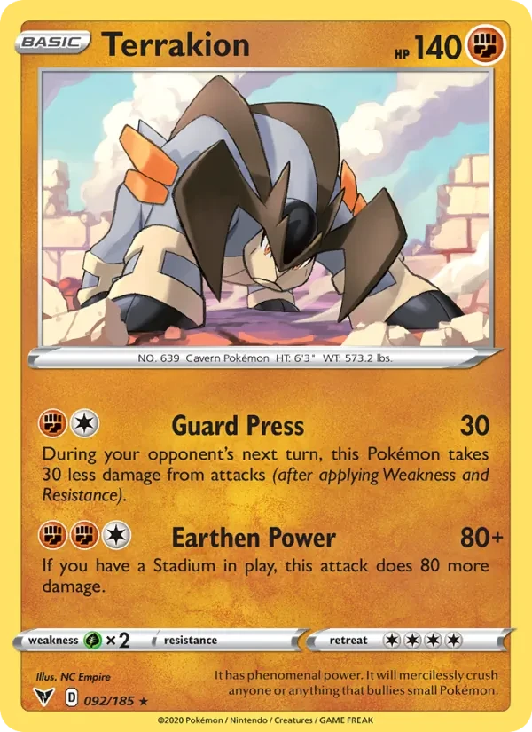 Terrakion 92/185 Vivid Voltage Pokémon Karte