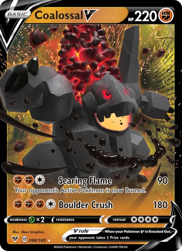 Coalossal V 98/185 Vivid Voltage Pokémon card