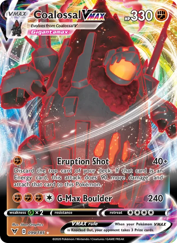 Coalossal VMAX 99/185 Vivid Voltage Pokémon Karte