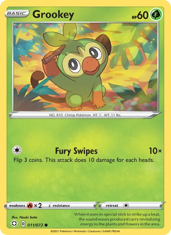 Grookey 11/72 Shining Fates Pokémon card
