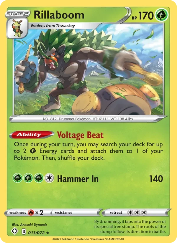 Rillaboom 13/72 Shining Fates Pokémon card