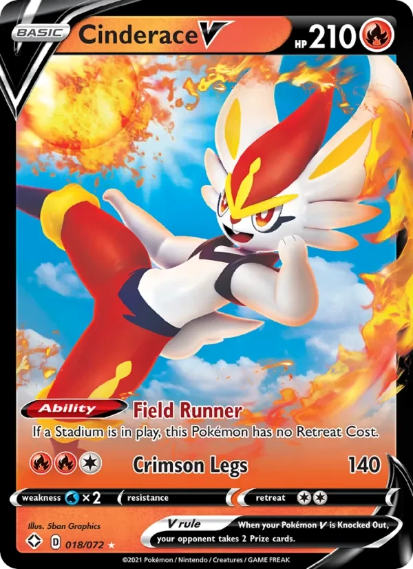 Cinderace V 18/72 Shining Fates Pokémon card