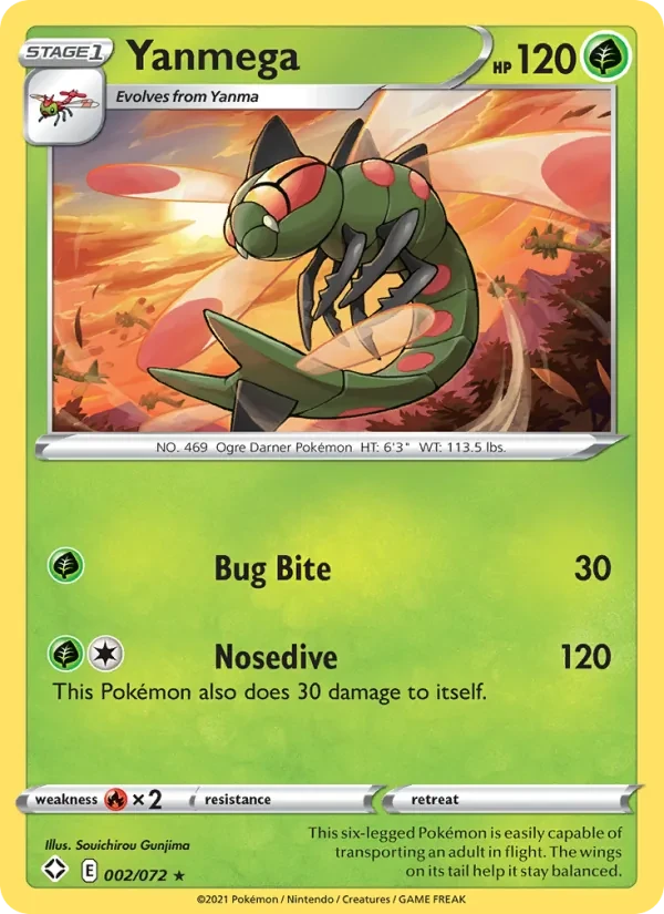 Yanmega 2/72 Shining Fates Pokémon card