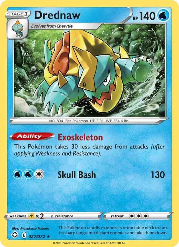 Drednaw 27/72 Shining Fates Pokémon card