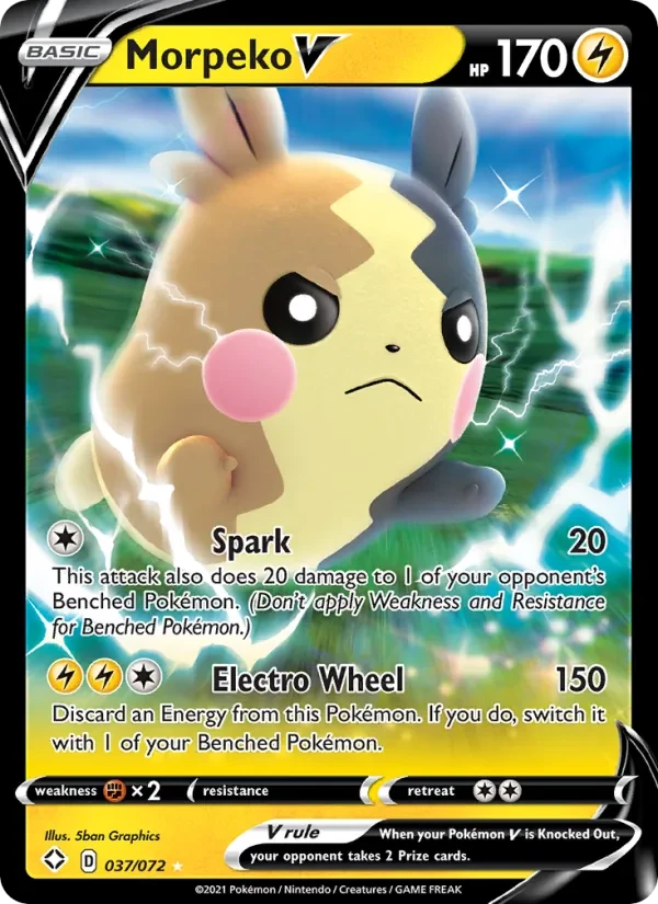 Morpeko V 37/72 Shining Fates Pokémon Karte