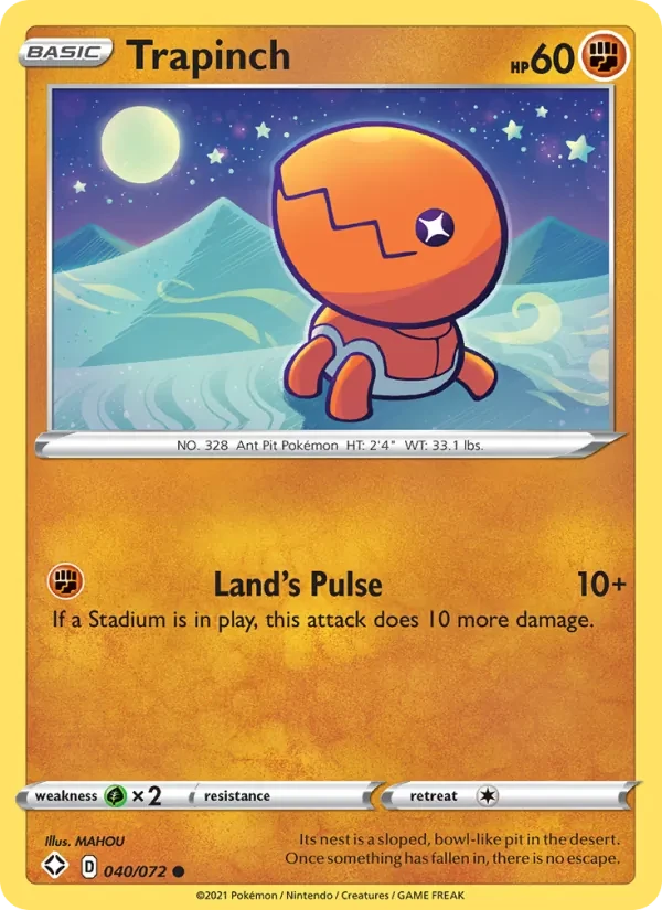 Trapinch 40/72 Shining Fates Pokémon card