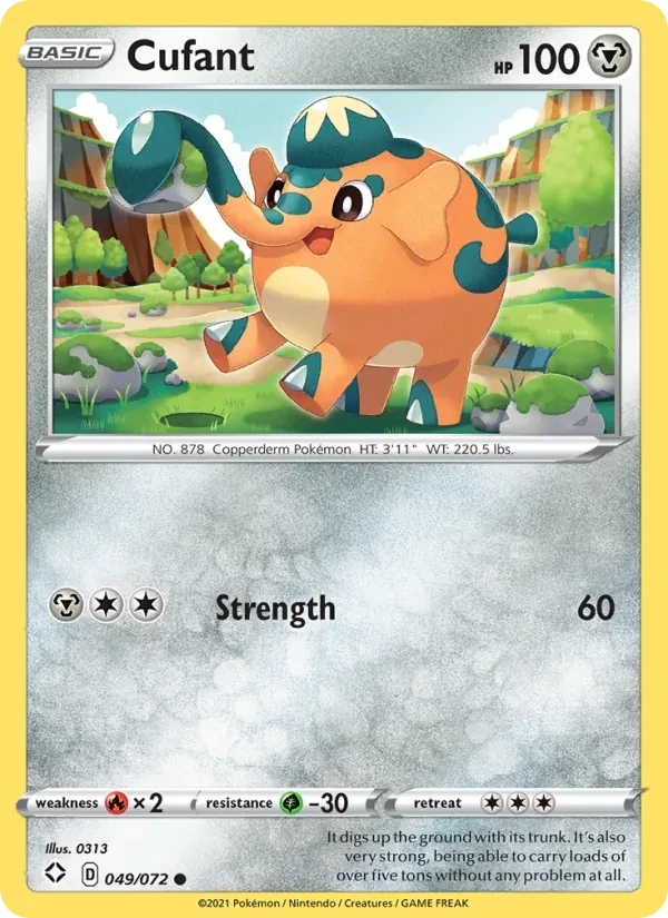Cufant 49/72 Shining Fates Pokémon Karte
