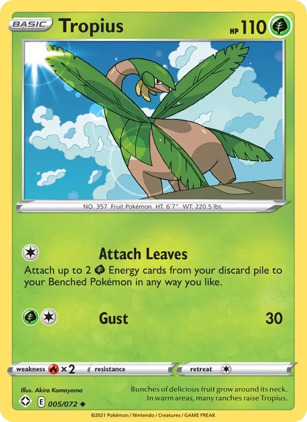 Tropius 5/72 Shining Fates Pokémon card