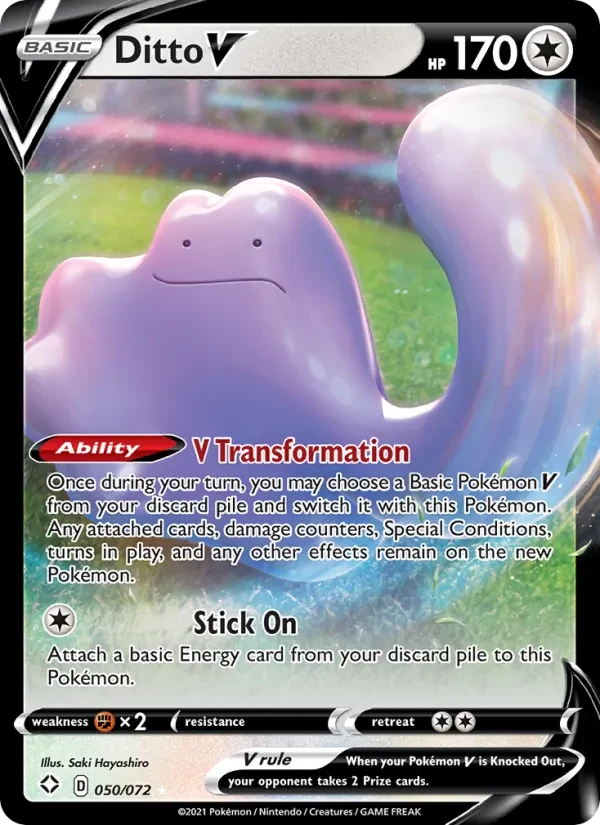 Ditto V 50/72 Shining Fates Pokémon card
