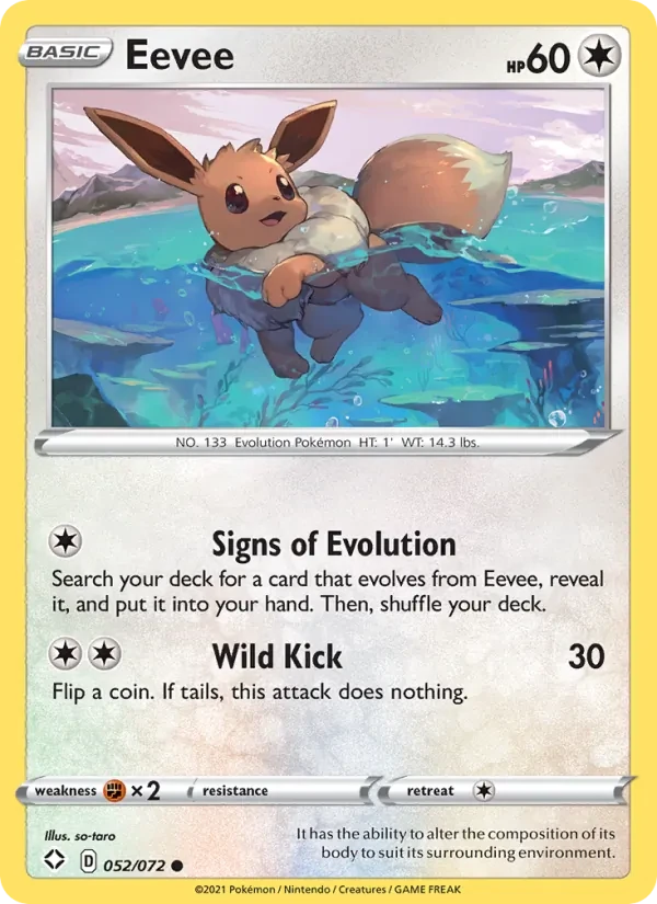 Eevee 52/72 Shining Fates Pokémon card