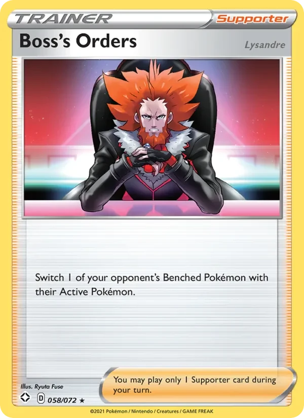 Boss's Orders (Lysandre) 58/72 Shining Fates Pokémon card