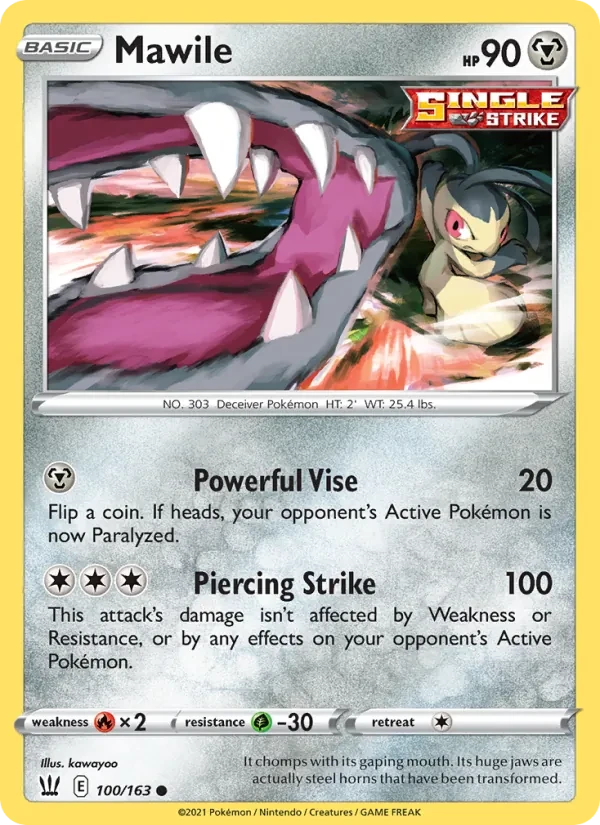Mawile 100/163 Battle Styles Pokémon card