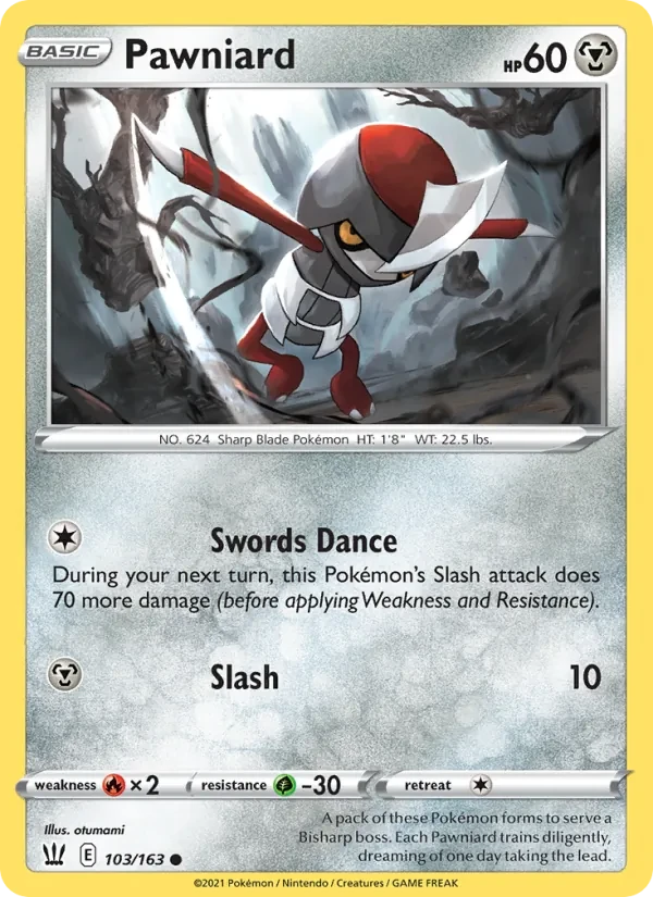 Pawniard 103/163 Battle Styles Pokémon card