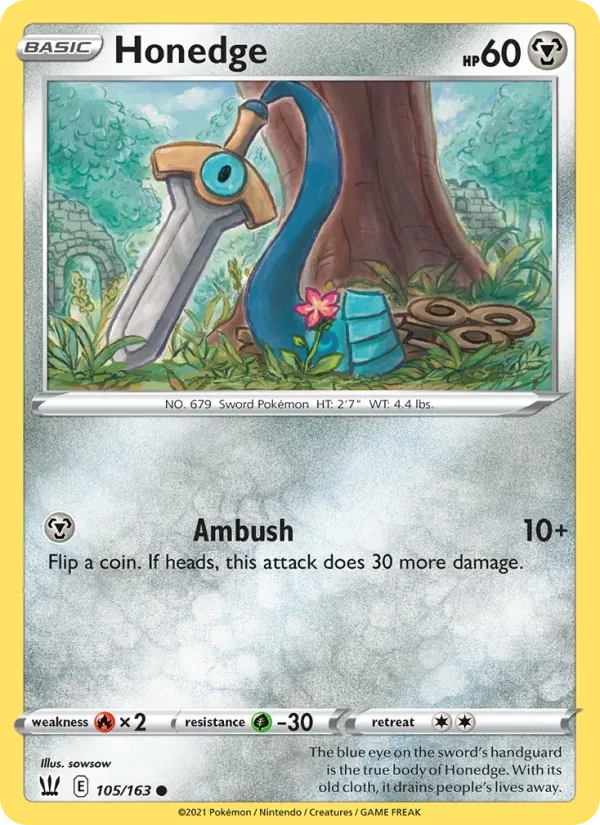 Honedge 105/163 Battle Styles Pokémon card