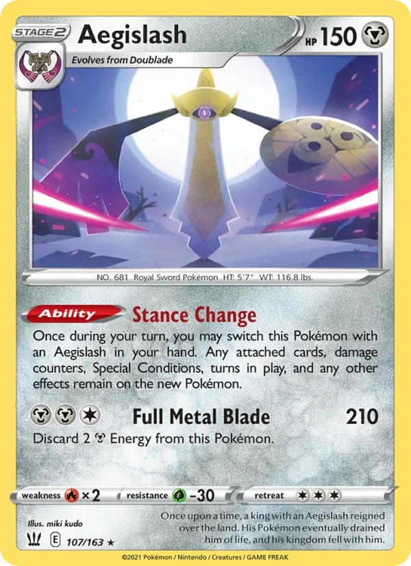 Aegislash 107/163 Battle Styles Pokémon card