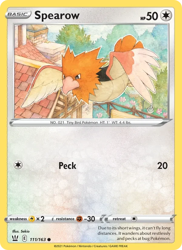 Spearow 111/163 Battle Styles Pokémon card