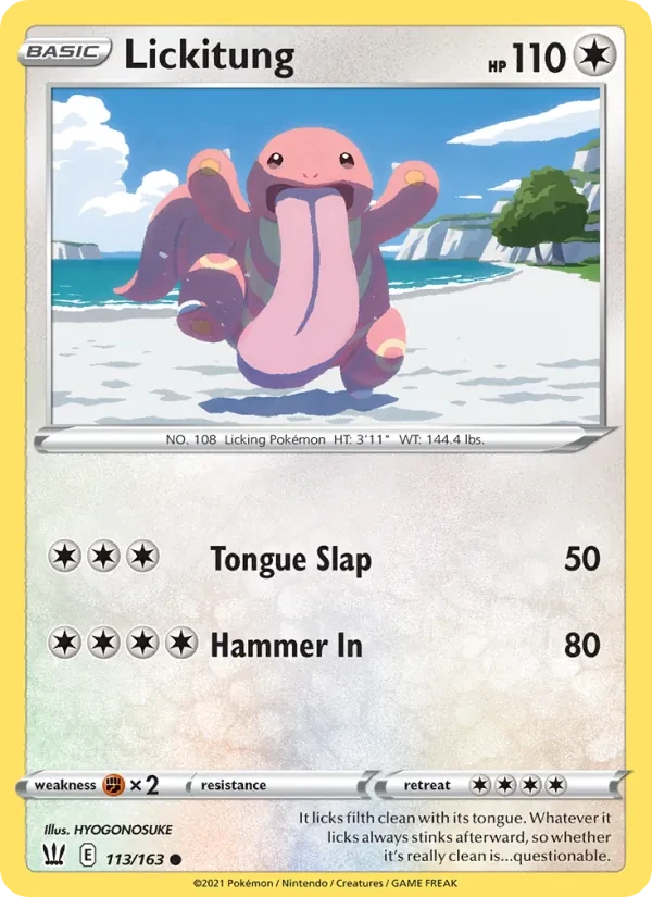 Lickitung 113/163 Battle Styles Pokémon card