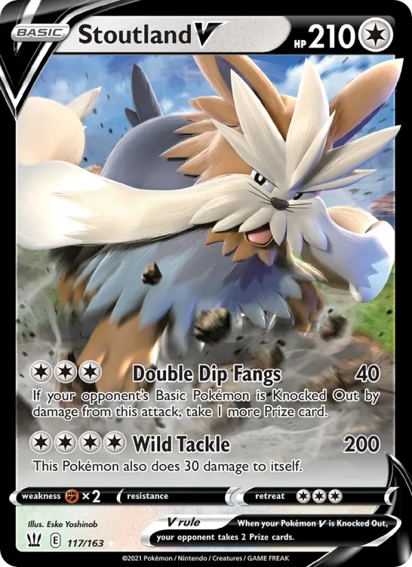 Stoutland V 117/163 Battle Styles Pokémon card