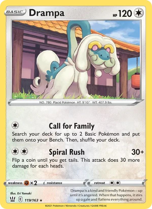 Drampa 119/163 Battle Styles Pokémon Karte