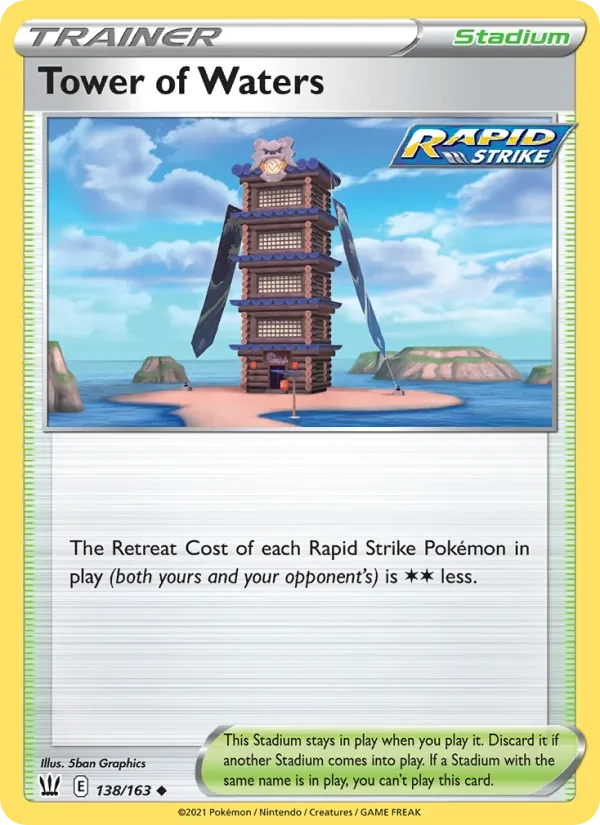 Tower of Waters 138/163 Battle Styles Pokémon card