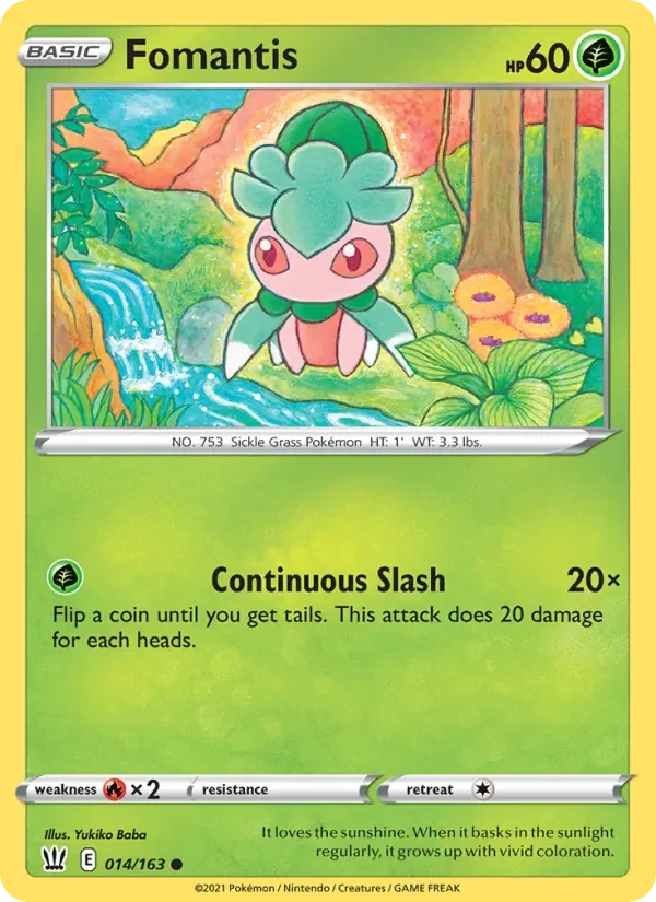 Fomantis 14/163 Battle Styles Pokémon card