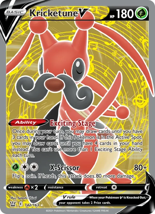 Kricketune V 142/163 Battle Styles Pokémon card