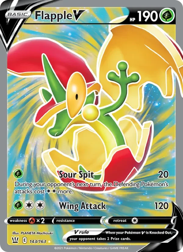 Flapple V 143/163 Battle Styles Pokémon Karte
