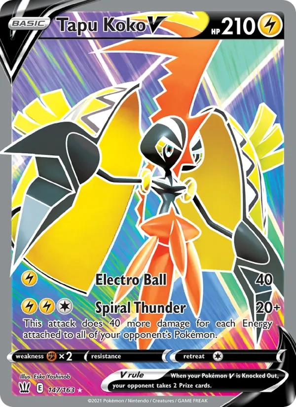 Tapu Koko V 147/163 Battle Styles Pokémon card