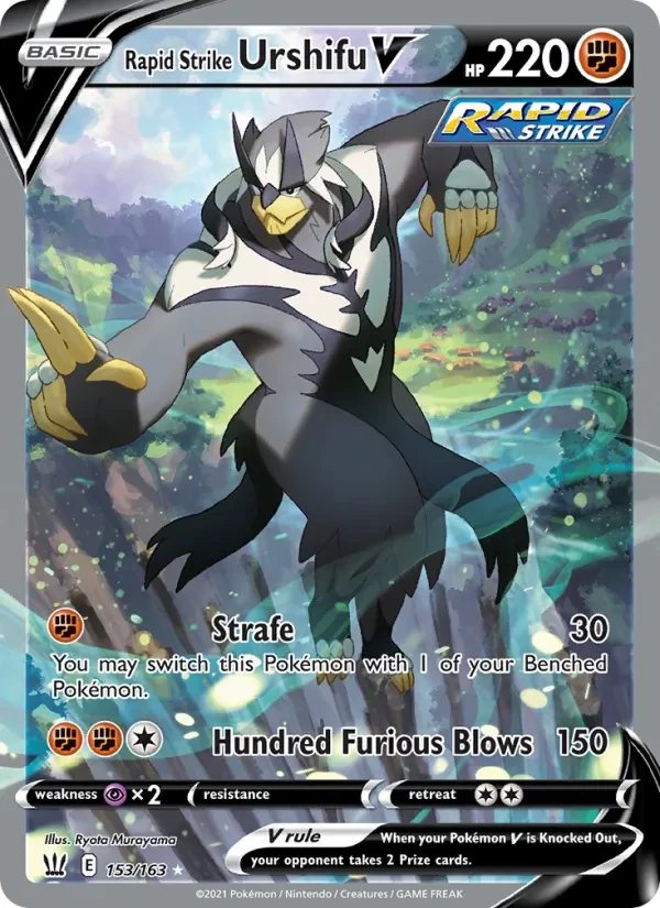 Rapid Strike Urshifu V 153/163 Battle Styles Pokémon card