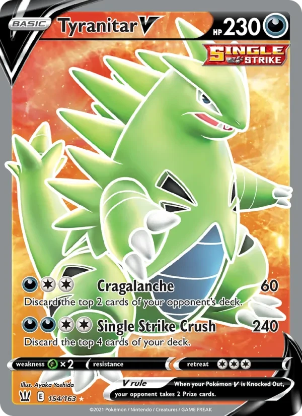 Tyranitar V 154/163 Battle Styles Pokémon card