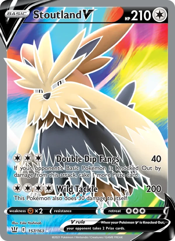 Stoutland V 157/163 Battle Styles Pokémon card