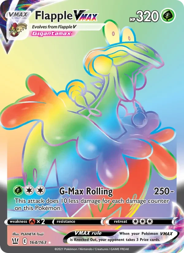 Flapple VMAX 164/163 Battle Styles Pokémon card
