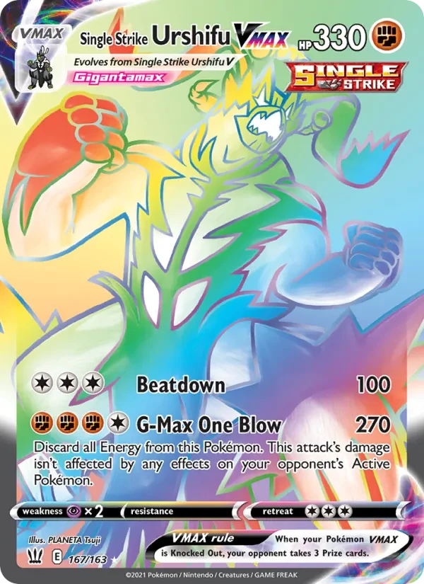 Single Strike Urshifu VMAX 167/163 Battle Styles Pokémon card