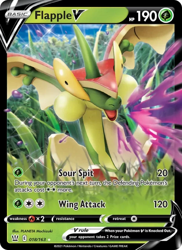 Flapple V 18/163 Battle Styles Pokémon card