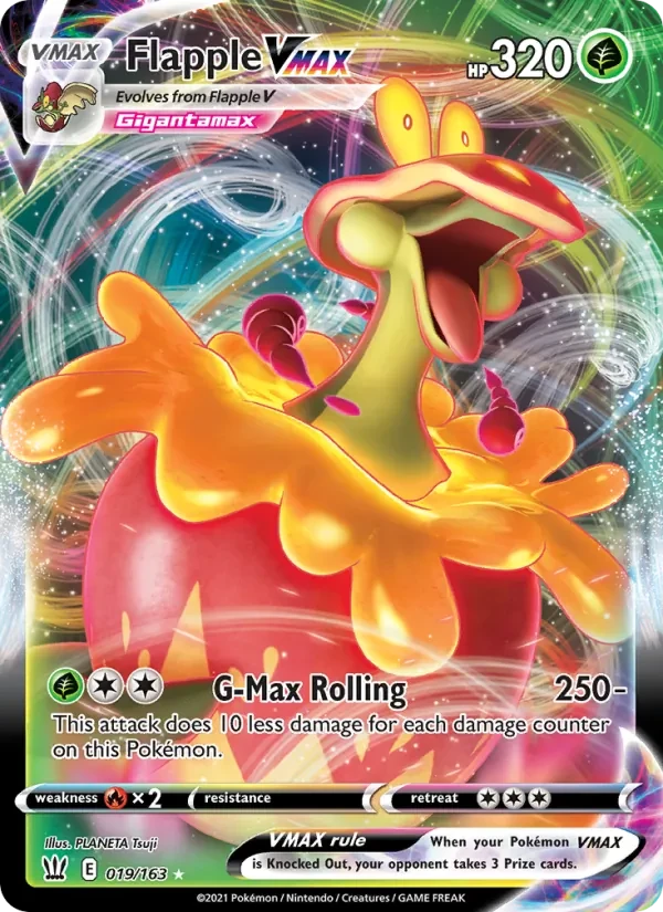 Flapple VMAX 19/163 Battle Styles Pokémon card