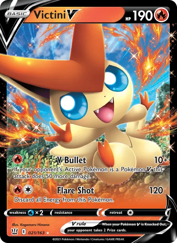 Victini V 21/163 Battle Styles Pokémon card