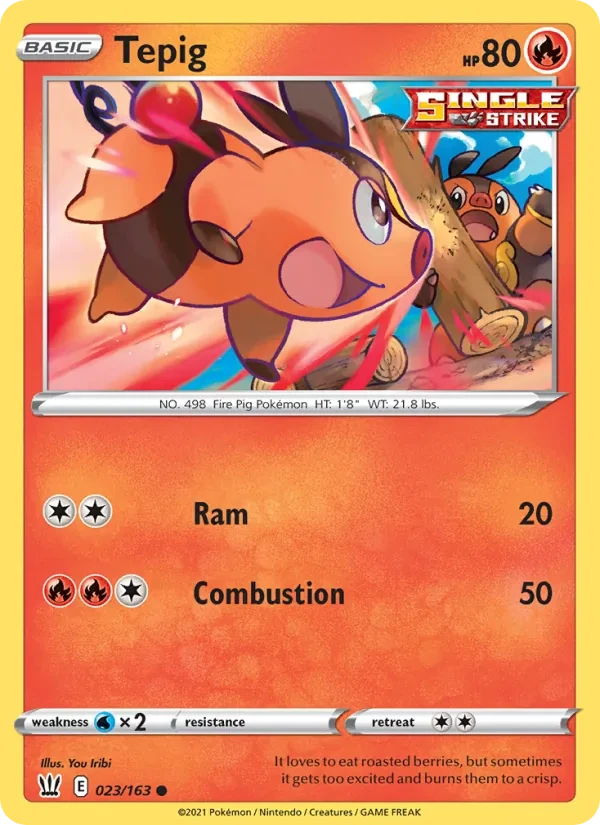 Tepig 23/163 Battle Styles Pokémon card