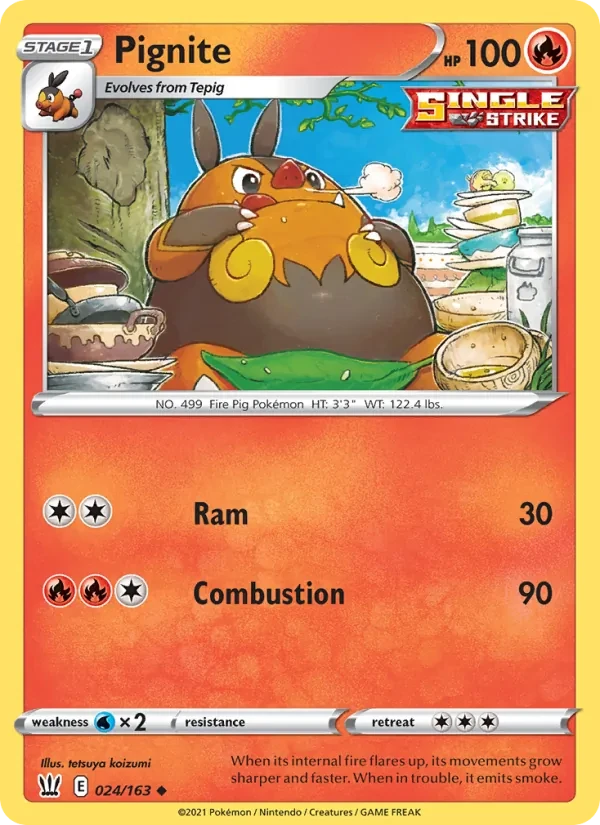 Pignite 24/163 Battle Styles Pokémon card