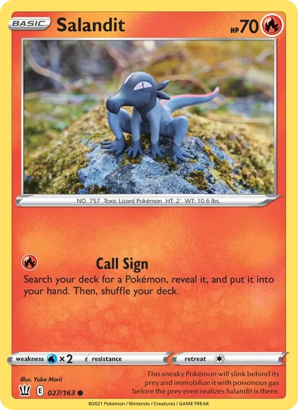 Salandit 27/163 Battle Styles Pokémon card